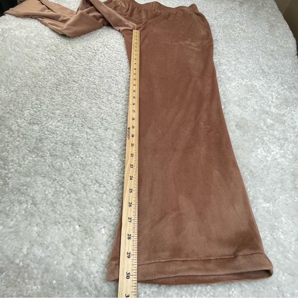 Skims Velour Velvet Track Pants Zipper Pockets Pull On Travel Comfy Soft Medium - Picture 12 of 12